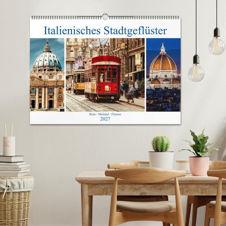 Produktbild: Italienisches Stadtgefl&uuml;ster, Rom - Mailand - Florenz (Wandkalender 2027 DIN A2 quer), CALVENDO Monatskalender