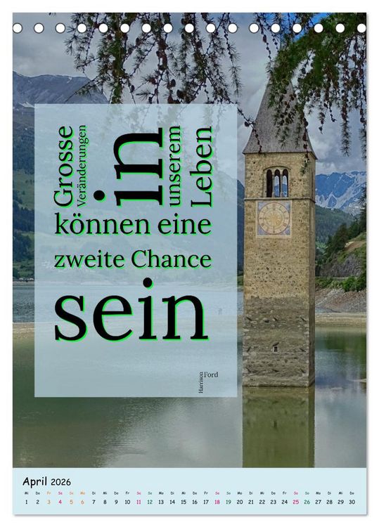 Produktbild: Zeit f&uuml;r...Ver&auml;nderungen mit Weisheiten und Zitaten (Tischkalender 2026 DIN A5 hoch), CALVENDO Monatskalender