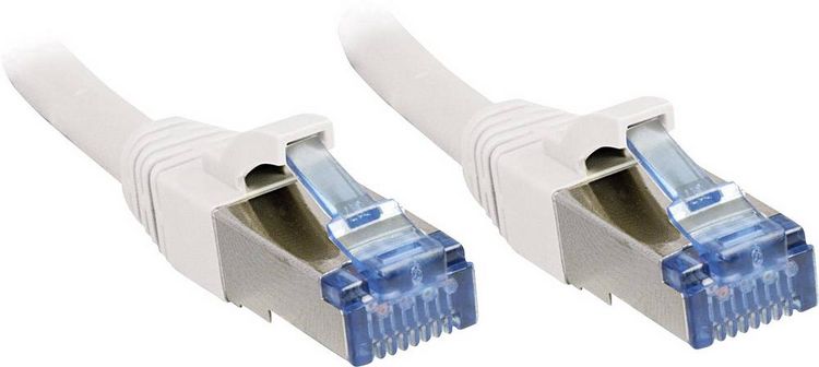 Produktbild: LINDY 47190 RJ45 Patchkabel CAT 6a S/FTP 0.30m Wei&szlig; mit Rastnasenschutz 1St.