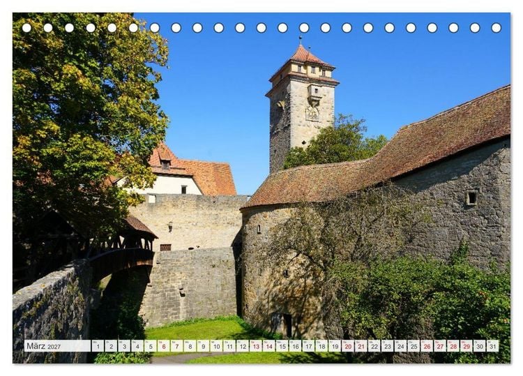 Produktbild: Rothenburg ob der Tauber. Sehensw&uuml;rdigkeiten. (Tischkalender 2027 DIN A5 quer), CALVENDO Monatskalender