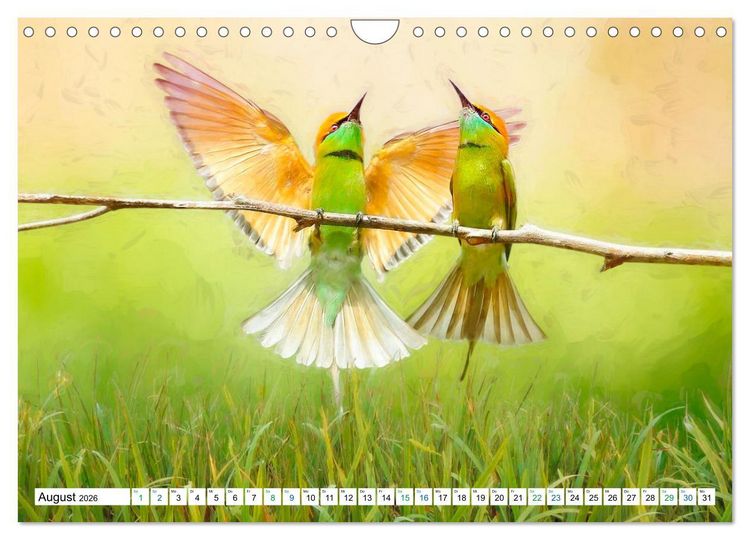 Produktbild: Farbenfestival der Tiere - Artwork (Wandkalender 2026 DIN A4 quer), CALVENDO Monatskalender