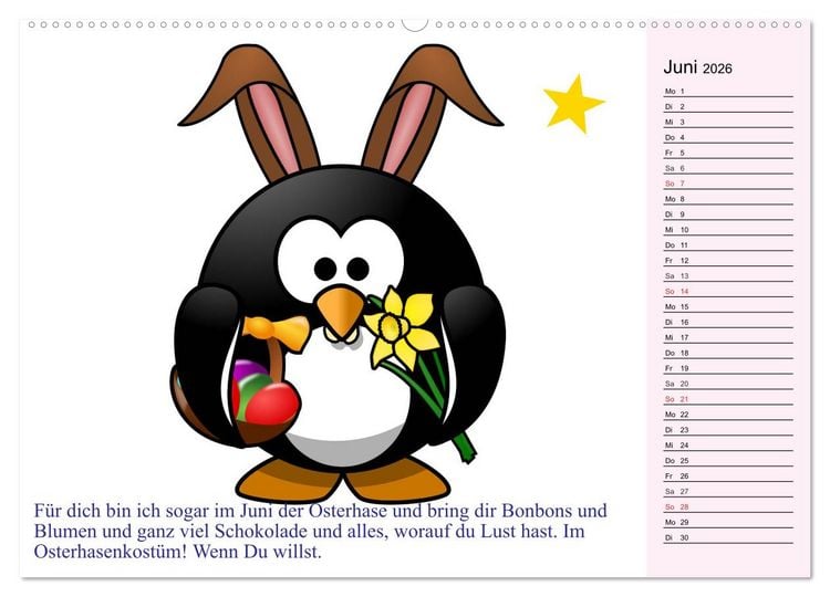 Produktbild: Pinguin-Elfe (Wandkalender 2026 DIN A2 quer), CALVENDO Monatskalender