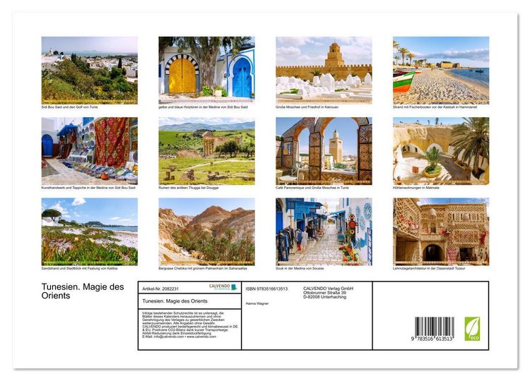 Produktbild: Tunesien. Magie des Orients (hochwertiger Premium Wandkalender 2026 DIN A2 quer), Kunstdruck in Hochglanz