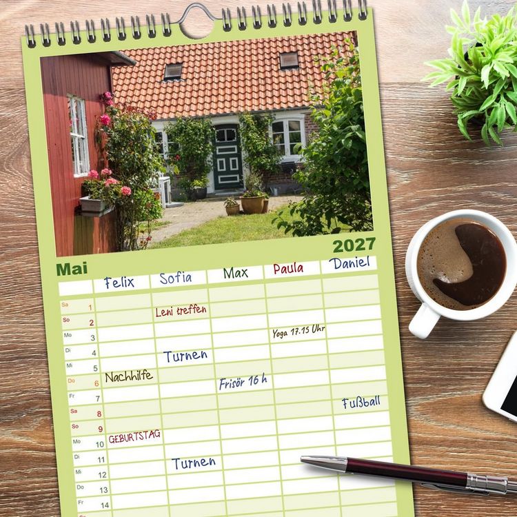 Produktbild: Familienplaner 2027 - Fan&oslash; - Himmel, Hav og mere mit 5 Spalten (Wandkalender, 21 x 45 cm) CALVENDO