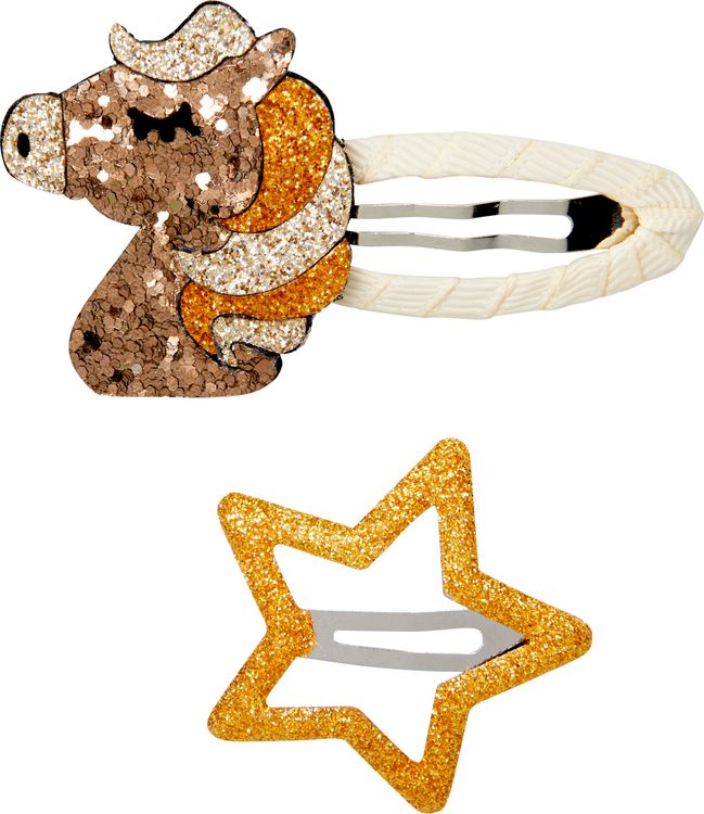 Produktbild: Haarclips Glitzerpferde no.3 - beautiful Stars, sort.i.D.