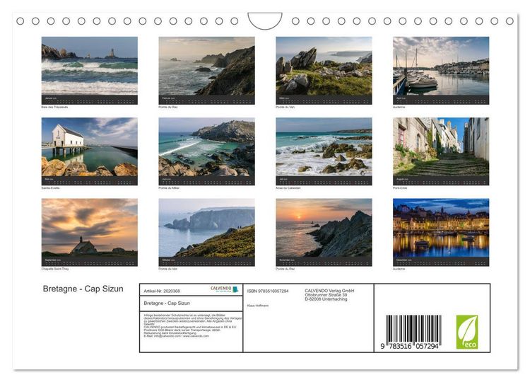 Produktbild: Bretagne - Cap Sizun (Wandkalender 2026 DIN A4 quer), CALVENDO Monatskalender