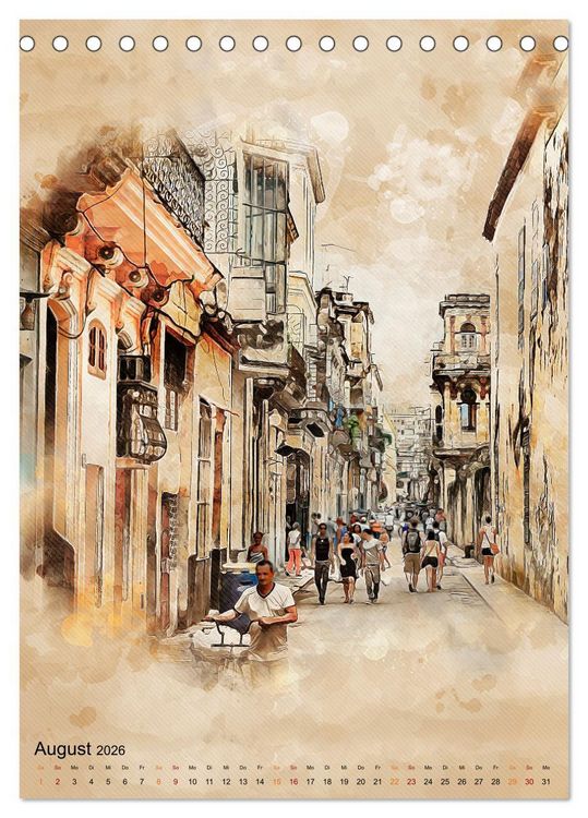 Produktbild: Cuba Retro Kalender (Tischkalender 2026 DIN A5 hoch), CALVENDO Monatskalender