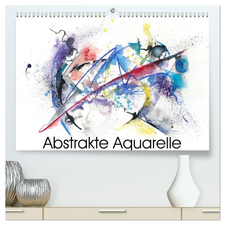Produktbild: Abstrakte Aquarelle (hochwertiger Premium Wandkalender 2026 DIN A2 quer), Kunstdruck in Hochglanz