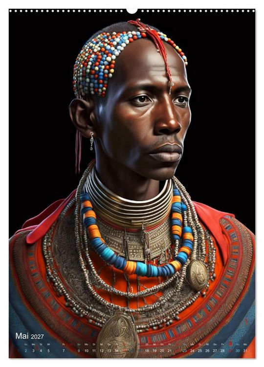 Produktbild: Inspiriert von den Massai, den stolzen Kriegern Afrikas (Wandkalender 2027 DIN A2 hoch), CALVENDO Monatskalender