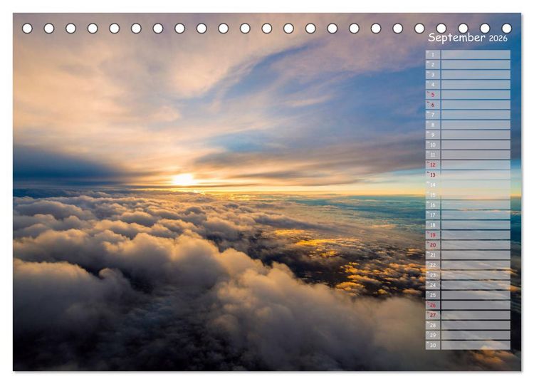 Produktbild: Colours of Flight - Stimmungen &uuml;ber den Wolken (Tischkalender 2026 DIN A5 quer), CALVENDO Monatskalender