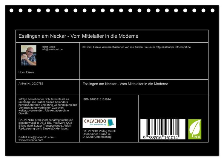 Produktbild: Esslingen am Neckar - Vom Mittelalter in die Moderne (Tischkalender 2026 DIN A5 quer), CALVENDO Monatskalender