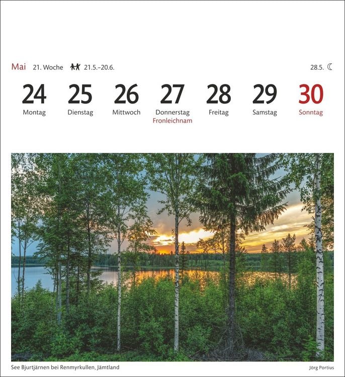 Produktbild: Schweden Sehnsuchtskalender 2027 - Wochenkalender mit 53 Postkarten