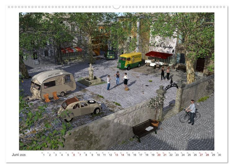Produktbild: Vintage Caravaning (Wandkalender 2026 DIN A2 quer), CALVENDO Monatskalender