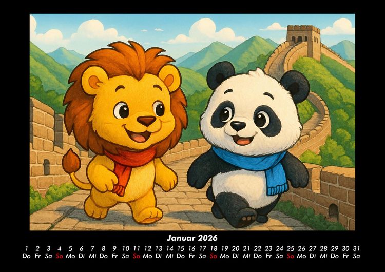 Produktbild: Buschi und Pippin - Reise zu den Weltwundern 2026 Fotokalender DIN A3