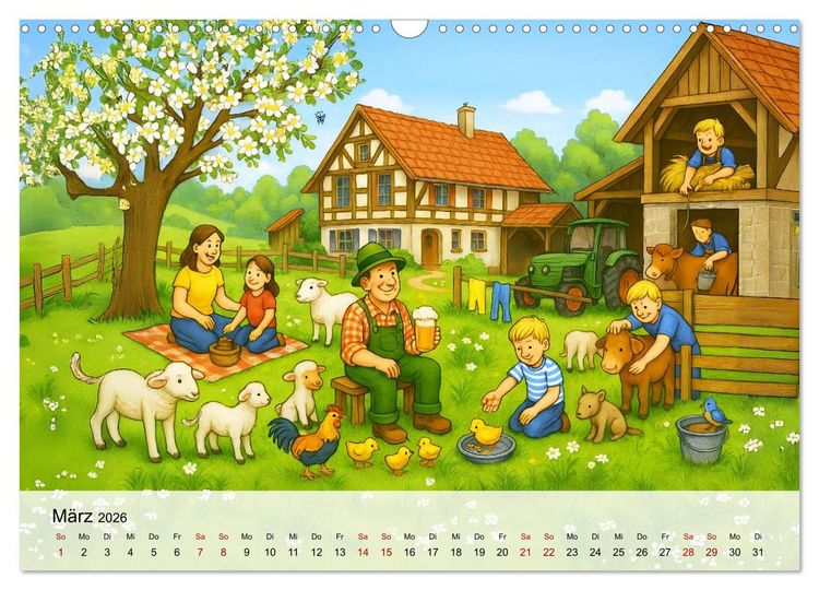 Produktbild: Bayrische Wimmelbilder - Wo Heimat lebendig wird (Wandkalender 2026 DIN A3 quer), CALVENDO Monatskalender