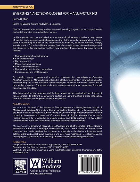 Produktbild: Emerging Nanotechnologies for Manufacturing