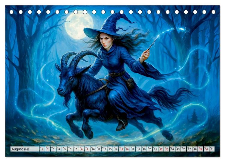 Produktbild: Mystische Hexen - Magische Frauen und finstere N&auml;chte (Tischkalender 2026 DIN A5 quer), CALVENDO Monatskalender