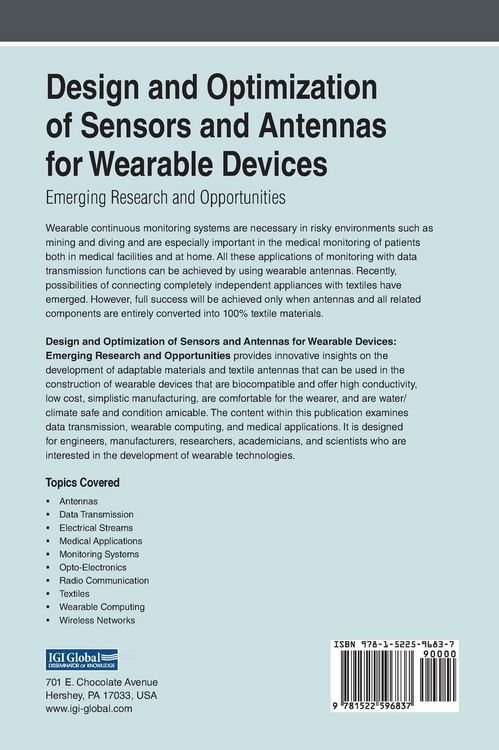 Produktbild: Design and Optimization of Sensors and Antennas for Wearable Devices
