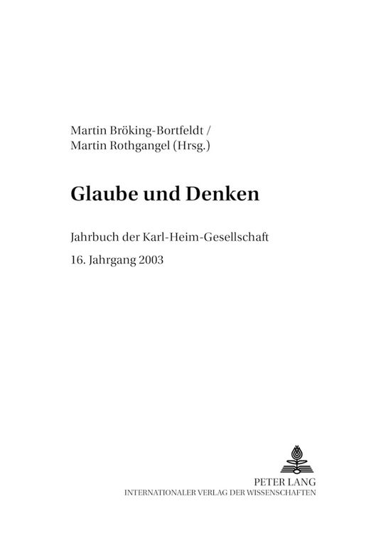 Produktbild: Glaube und Denken