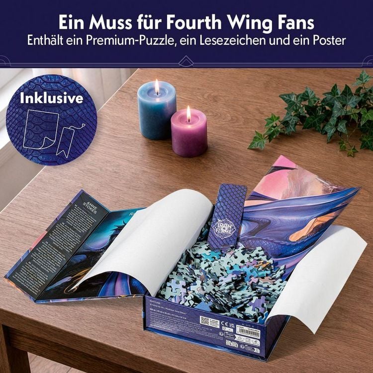 Produktbild: Erwachsenenpuzzle 500 Teile - Rebecca Yarros: Iron Flame