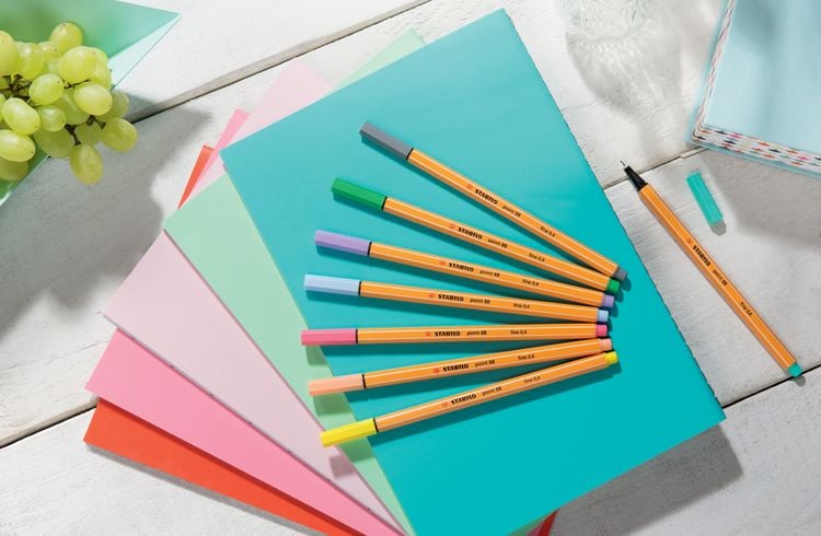 Produktbild: STABILO Fineliner -   point 88 - 8er Etui - Pastellfarben