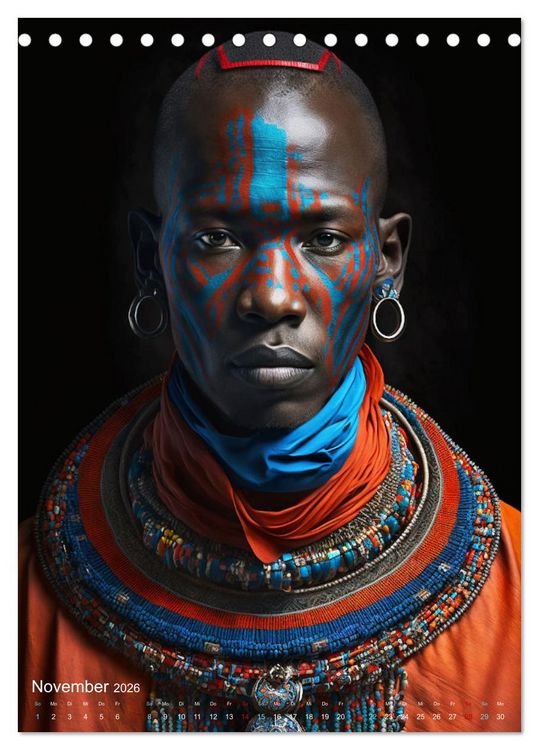 Produktbild: Inspiriert von den Massai, den stolzen Kriegern Afrikas (Tischkalender 2026 DIN A5 hoch), CALVENDO Monatskalender