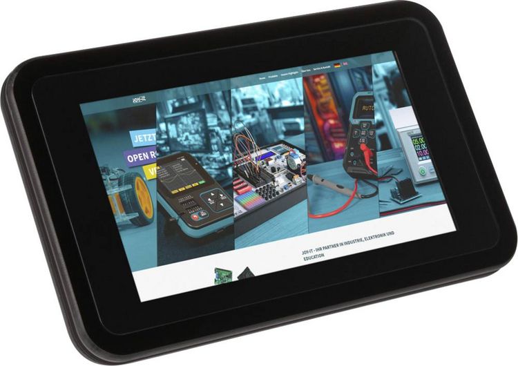Produktbild: Joy-it RB-LCD-7P5-Case Display-Geh&auml;use Passend f&uuml;r (Entwicklungskits): Raspberry Pi&reg; inkl. aktiven K&uuml;hler Schwarz