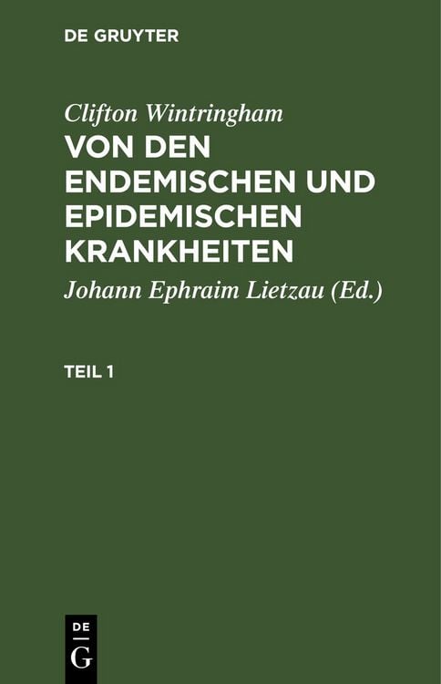 Produktbild: Von den endemischen und epidemischen Krankheiten. Teil 1