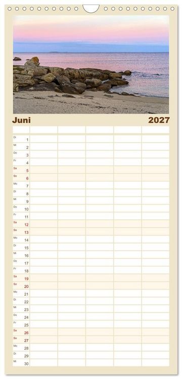 Produktbild: Familienplaner 2027 - Bretagne - Traumk&uuml;sten im s&uuml;dlichen Finist&egrave;re mit 5 Spalten (Wandkalender, 21 x 45 cm) CALVENDO