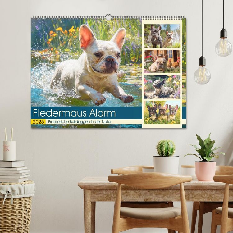Produktbild: Fledermaus Alarm. Franz&ouml;siche Bulldoggen in der Natur (Wandkalender 2026 DIN A2 quer), CALVENDO Monatskalender