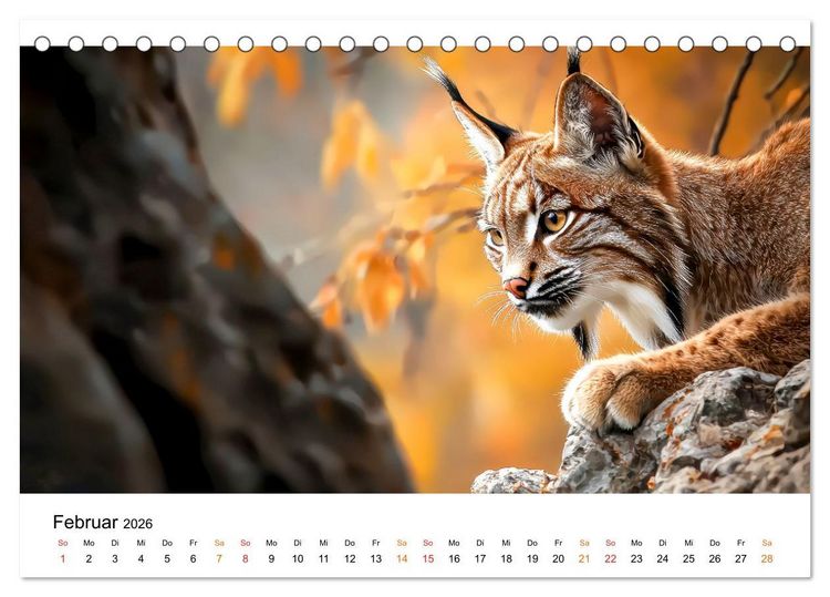 Produktbild: Luchse - die Stimme der Wildnis (Tischkalender 2026 DIN A5 quer), CALVENDO Monatskalender