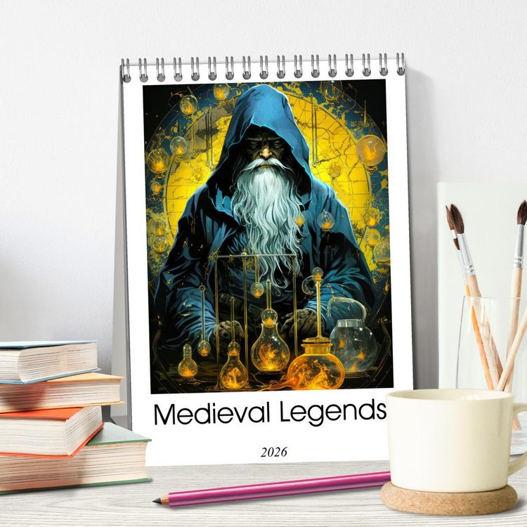 Produktbild: Medieval Legends (Desk Calendar 2026 DIN A5 portrait), CALVENDO 12 Month DeskCalendar