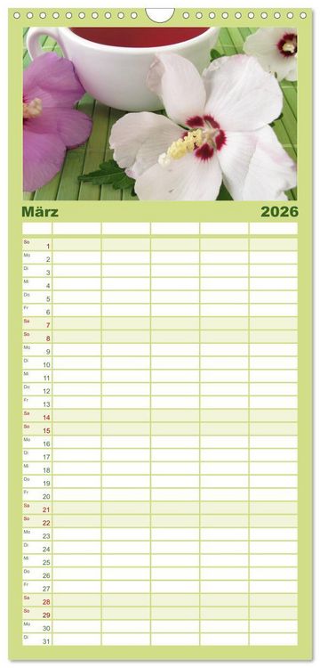 Produktbild: Familienplaner 2026 - Momente zum Innehalten mit 5 Spalten (Wandkalender, 21 x 45 cm) CALVENDO