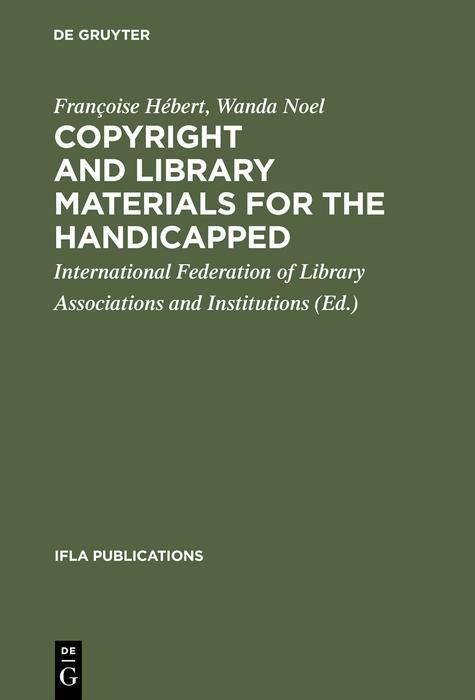 Produktbild: Copyright and library materials for the handicapped