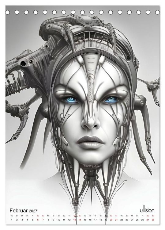 Produktbild: Biomechanic Portrait - Sch&ouml;nheit zwischen Mensch und Maschine (Tischkalender 2027 DIN A5 hoch), CALVENDO Monatskalender