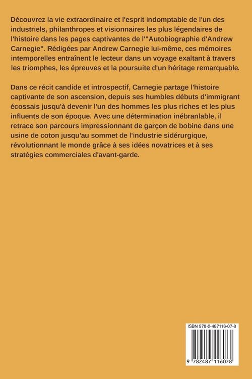 Produktbild: L'Autobiographie d'Andrew Carnegie (Traduit)