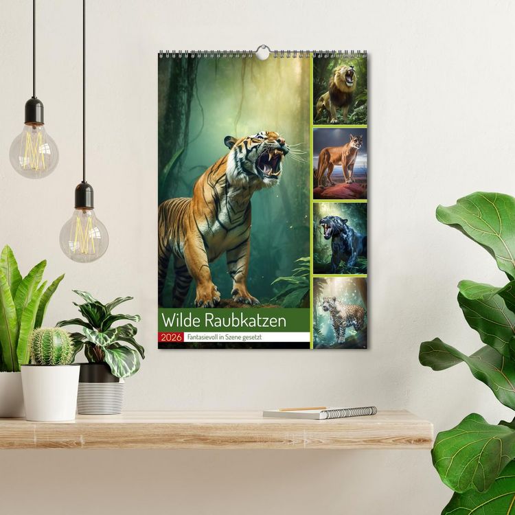 Produktbild: Wilde Raubkatzen (Wandkalender 2026 DIN A3 hoch), CALVENDO Monatskalender