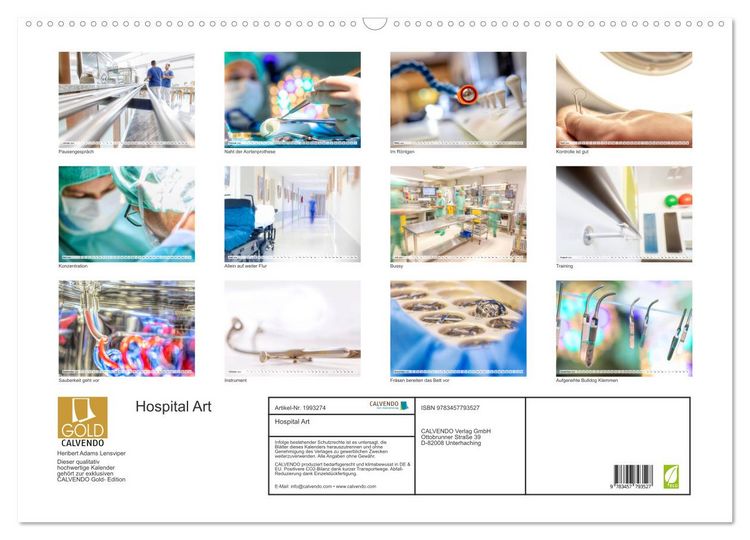 Produktbild: Hospital Art (Wandkalender 2026 DIN A2 quer), CALVENDO Monatskalender