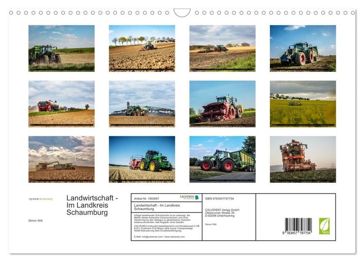 Produktbild: Landwirtschaft - Im Landkreis Schaumburg (Wandkalender 2026 DIN A3 quer), CALVENDO Monatskalender
