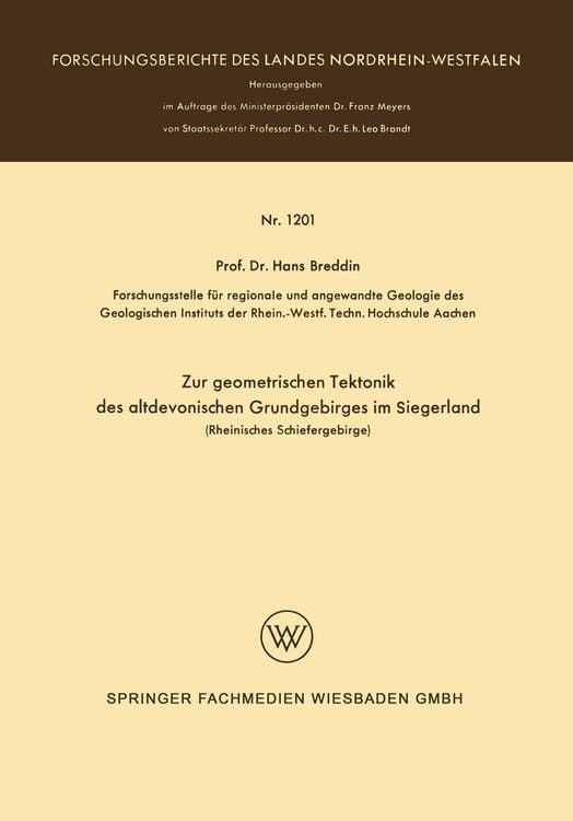 Produktbild: Zur geometrischen Tektonik des altdevonischen Grundgebirges im Siegerland