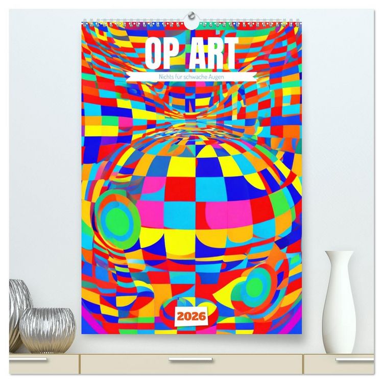 Produktbild: OP Art Nichts f&uuml;r schwache Augen (hochwertiger Premium Wandkalender 2026 DIN A2 hoch), Kunstdruck in Hochglanz