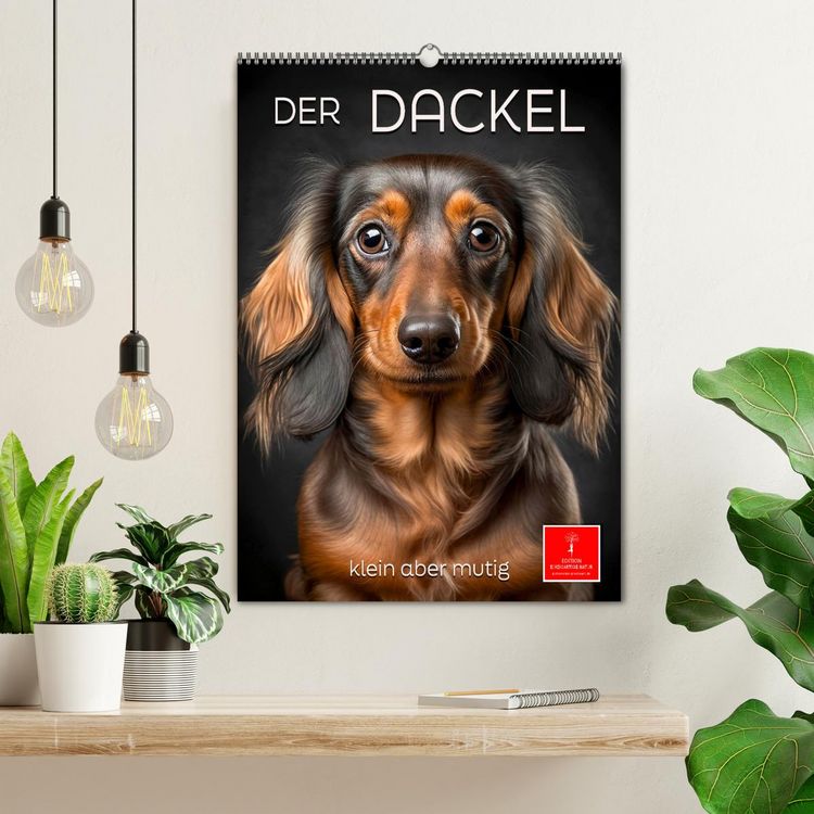 Produktbild: Der Dackel - klein aber mutig (Wandkalender 2026 DIN A2 hoch), CALVENDO Monatskalender
