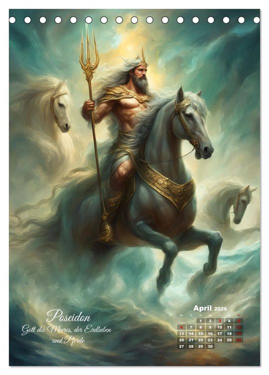 Produktbild: Zw&ouml;lf G&ouml;tter der griechischen Mythologie (Tischkalender 2026 DIN A5 hoch), CALVENDO Monatskalender