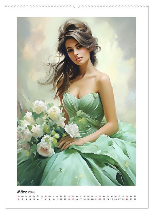 Produktbild: Eleganz im Glanz. Zauberhaft im Abendkleid (Wandkalender 2026 DIN A2 hoch), CALVENDO Monatskalender