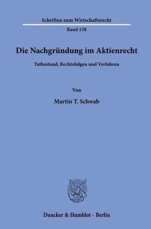 Produktbild: Die Nachgründung im Aktienrecht.