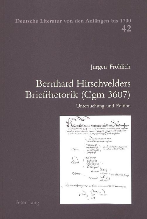 Produktbild: Bernhard Hirschvelders Briefrhetorik (Cgm 3607)
