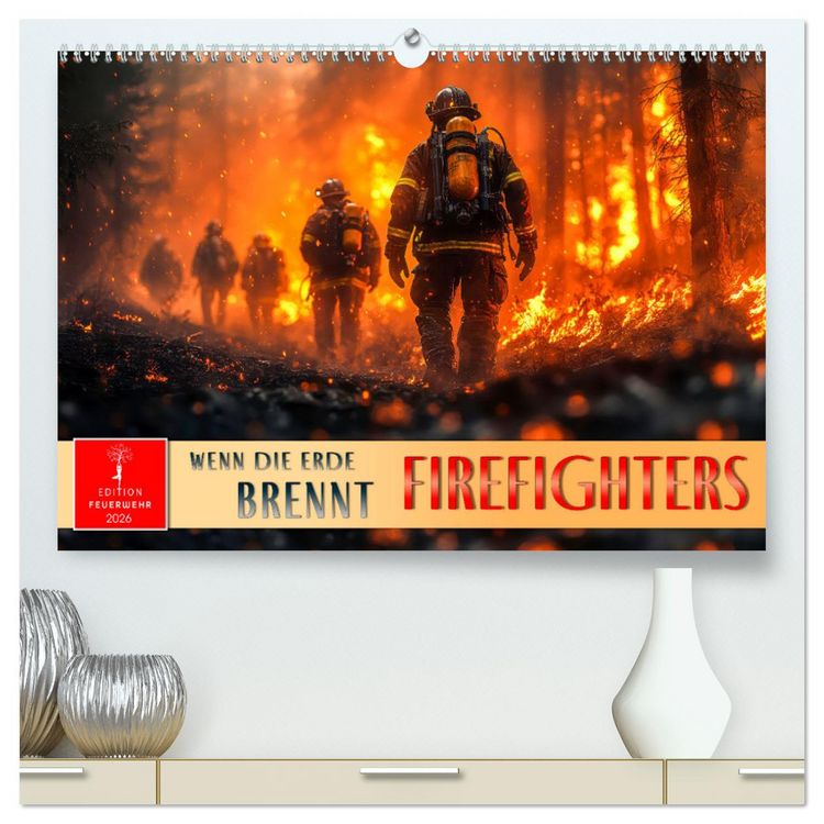 Produktbild: Firefighters - wenn die Erde brennt (hochwertiger Premium Wandkalender 2026 DIN A2 quer), Kunstdruck in Hochglanz
