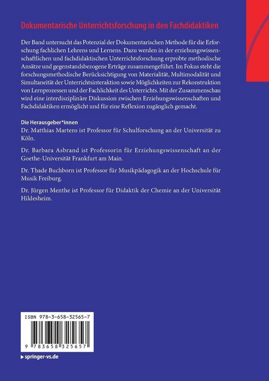 Produktbild: Dokumentarische Unterrichtsforschung in den Fachdidaktiken