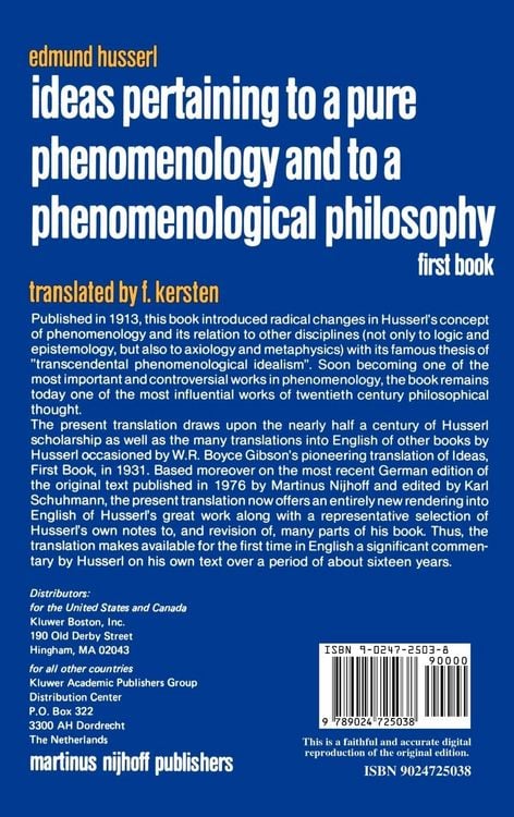 Produktbild: Ideas Pertaining to a Pure Phenomenology and to a Phenomenological Philosophy