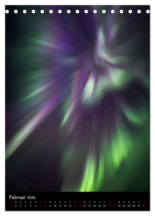 Produktbild: Polarlichtkalender (Tischkalender 2026 DIN A5 hoch), CALVENDO Monatskalender